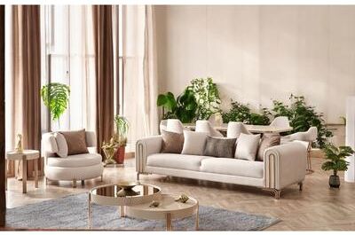 Furnia ClearAura 3 Pieces Living Room Sets 2 Sofa 1 Chair
