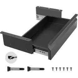 VEVOR Untertisch Schublade 440x223x101 mm, Unterbau Schreibtisch, versteckter Schreibtisch-Aufbewahrungs-Organizer, Bleistiftschublade unter dem Tisch für Sitz-Steh-Arbeitsplätze im Büro & zu Hause