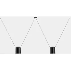 LEDS C4 Pendelleuchte ATTIC 2 BODIES RECTANGULAR SHAPE 2200mm E27 15W schwarz LEDS-00-8366-05-05