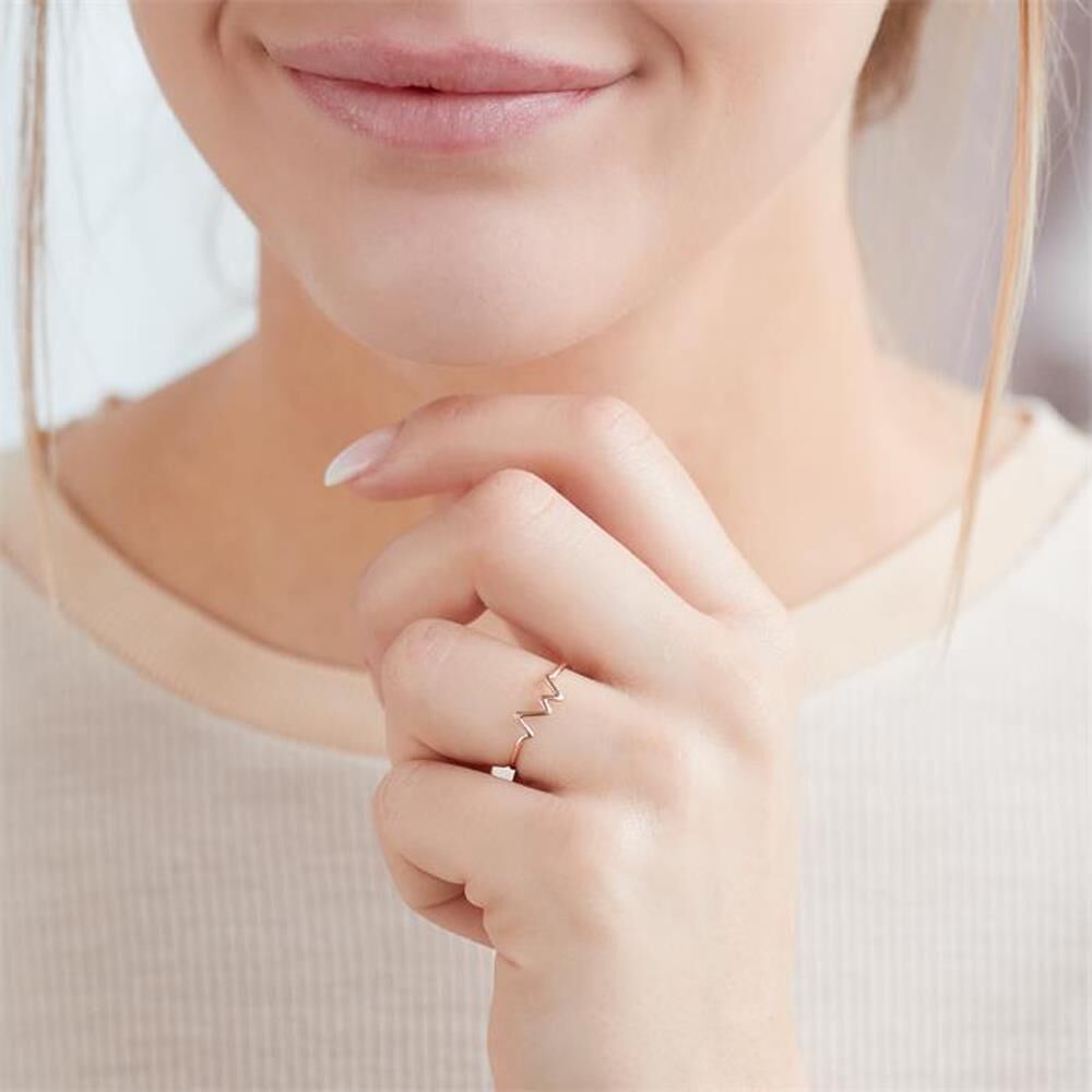 Unique Ring gezackt 925er Silber rosévergoldet