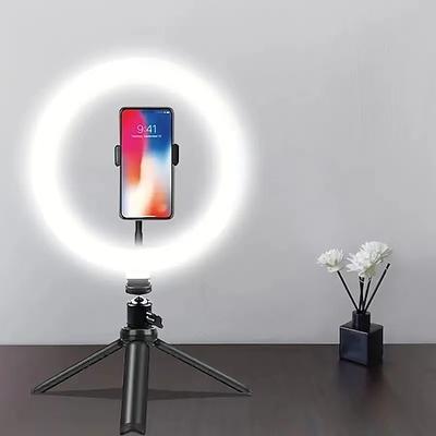 10 26cm Fülllicht mit Stativ-Live-Übertragungs-Ringlicht 10 Helligkeitsstufen für Selfie-Fotografie und Schönheit