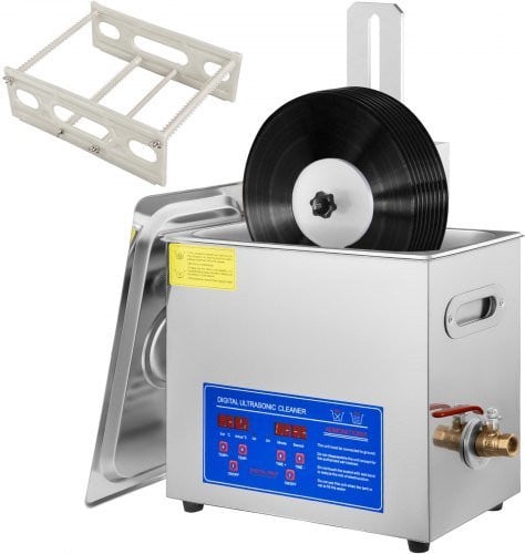 VEVOR Ultrasone Reiniger 6L, 180W, 40 kHz, Roestvrijstalen Platenreiniger, Zilver