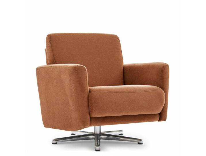 Calizza Interiors Lari Sessel - Flachgewebe in Samt-Optik multiCOLOR 1121 terra - ohne Zusatzausstattung Modern, Zeitlos