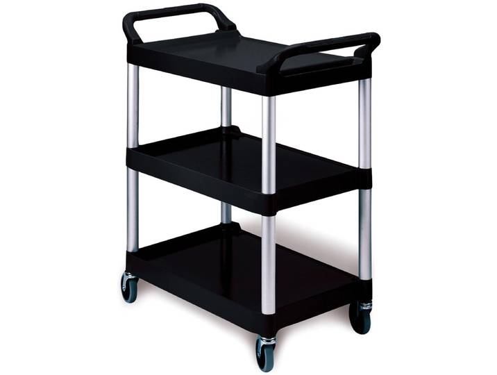 Serveerwagen rubbermaid met 10cm zwenkwielen zwart