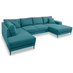 filippo Wohnlandschaft Ortello Cord Blau, Grün Petrol