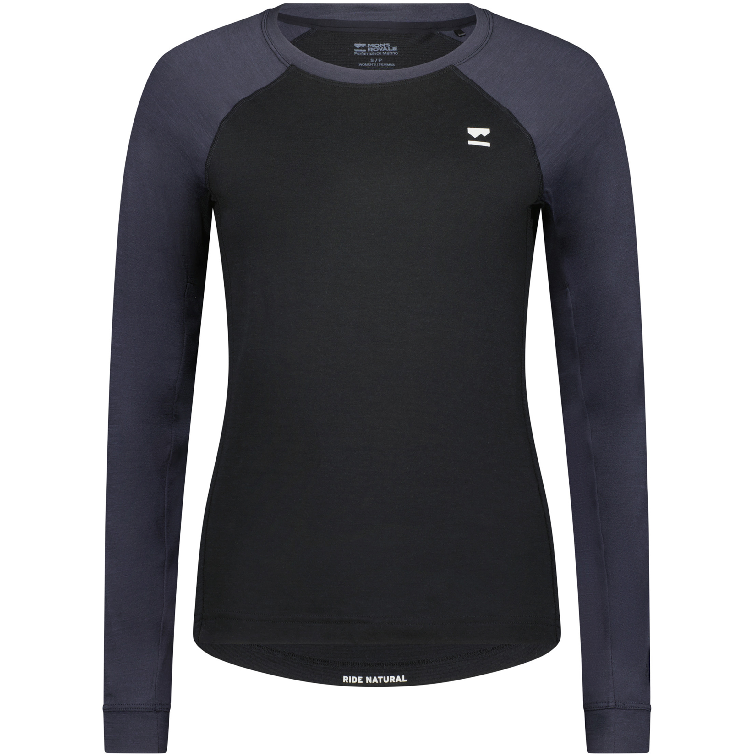 Mons Royale Tarn Merino Damen Longsleeves Merino schwarz Größe S Mountainbike | Gravel Widerstandsfähig Merinowolle