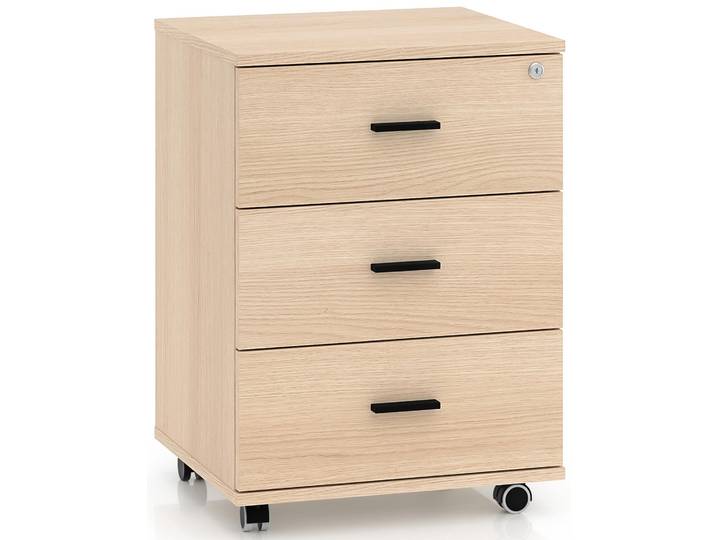 Selsey Odelis - Rollcontainer mit 3 Schubladen, Eichenholzoptik, 46 cm