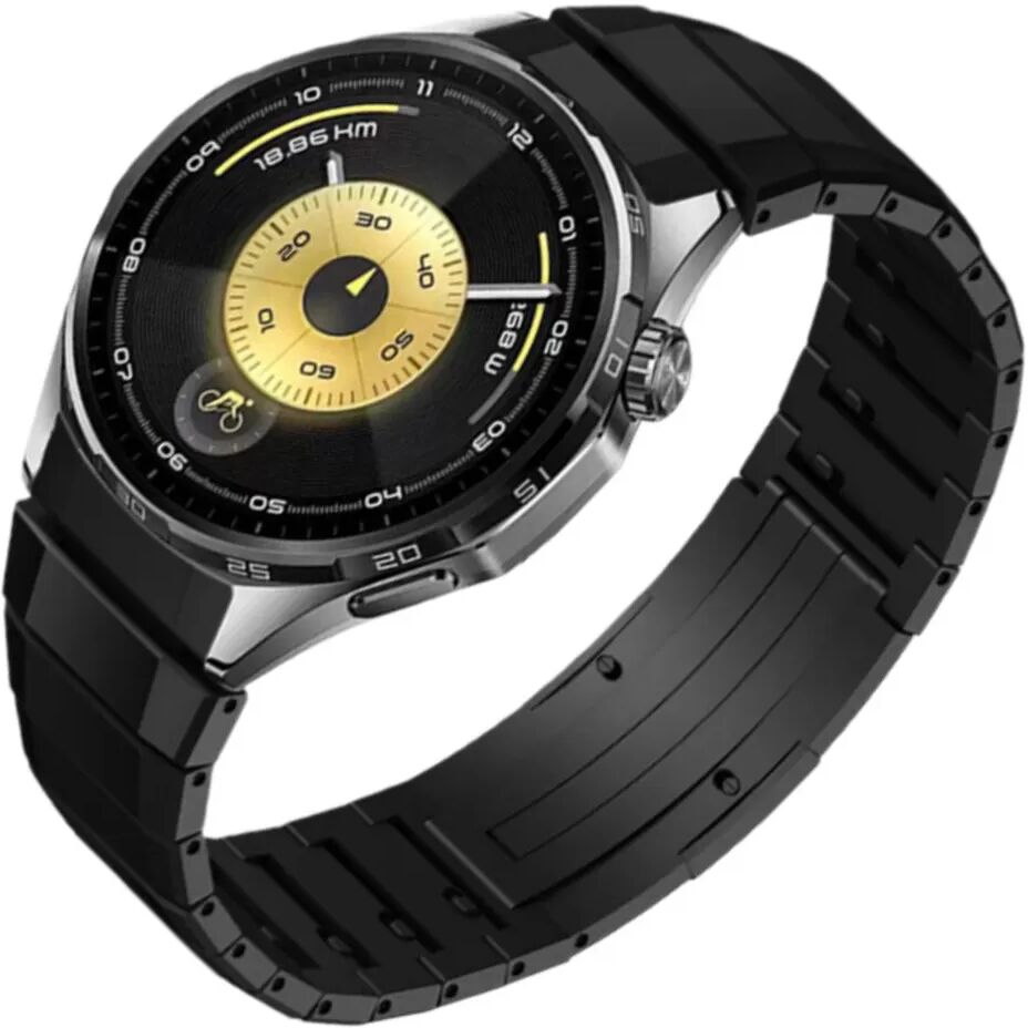 INF Titan Uhrenarmband kompatibel mit Huawei Watch GT6 - Schnellverschluss, Kratzfest Schwarz