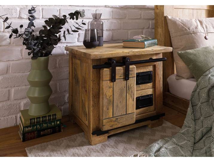 Nachttisch Mango 50x40x45 natur lackiert RAILWAY #1012
