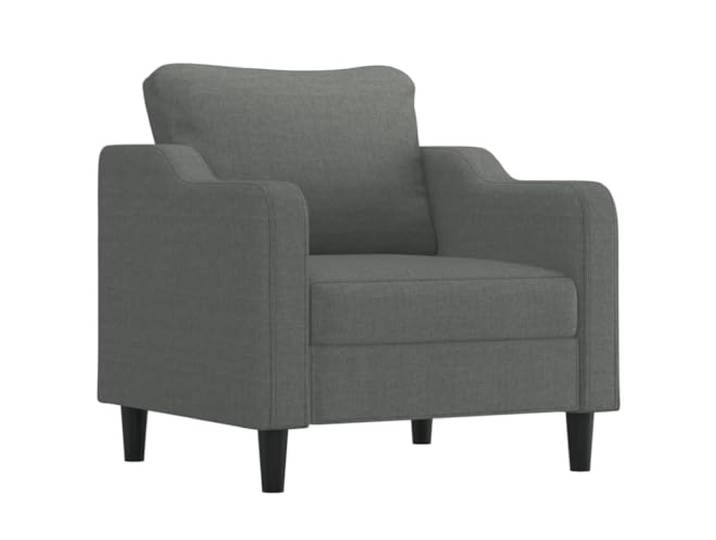 KTHLBRH Sofa-Set, 4-teilig, dunkelgrau, Stoff Atmungsaktives Polyester, kompensierter Metallrahmen, Fußstütze inklusive, zusätzliche Kissen