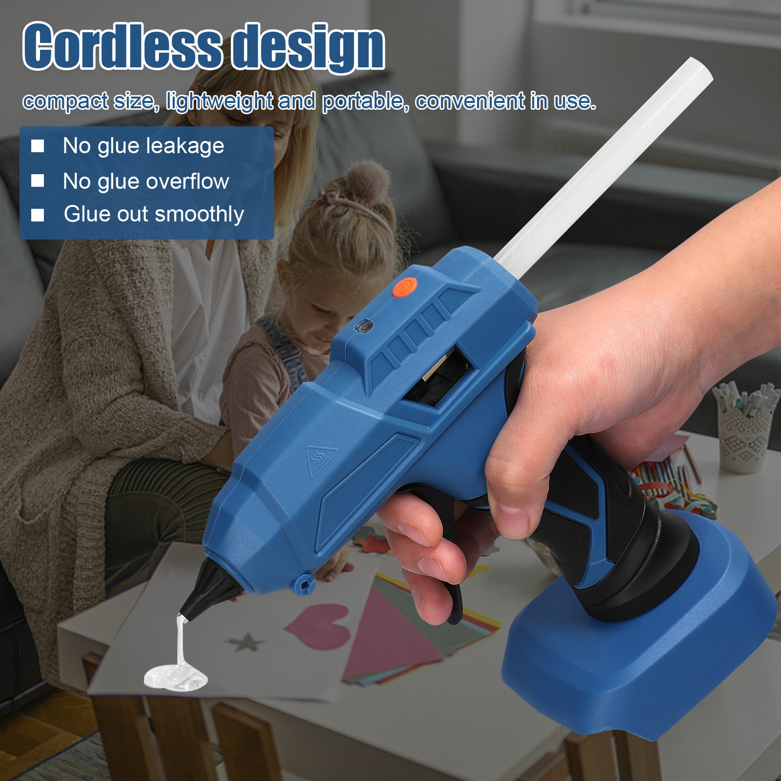 Cocosity Professionele draadloze hete lijm machine voor hobby en reparaties inclusief lijmstiften