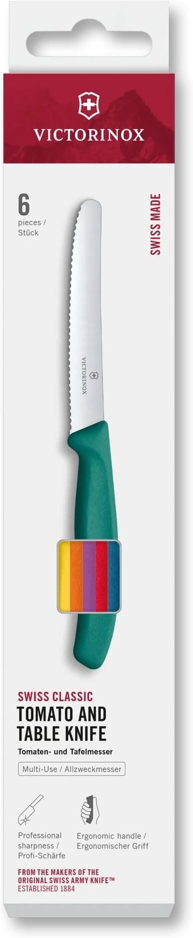 Messer-Set VICTORINOX "Swiss Classic, 6-teilig, 11 cm, assortiert, Box", bunt, Stahl, Kochmesser-Sets, Messer-Set bunt Einheitsgröße