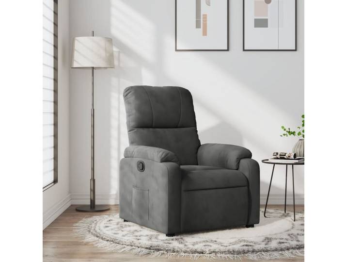 vidaXL Relaxsessel, Relaxsessel Dunkelgrau Mikrofasergewebe