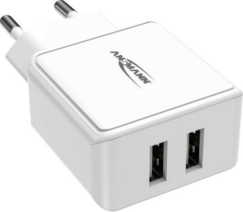 Ansmann HomeCharger HC212 USB Ladegerät 12W 2x USB-A Weiß Innenbereich