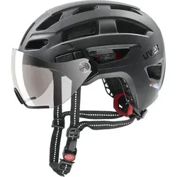 UVEX Herren Helm Fahrradhelm Finale Visor, Größe 56-61 in Schwarz Schwarz