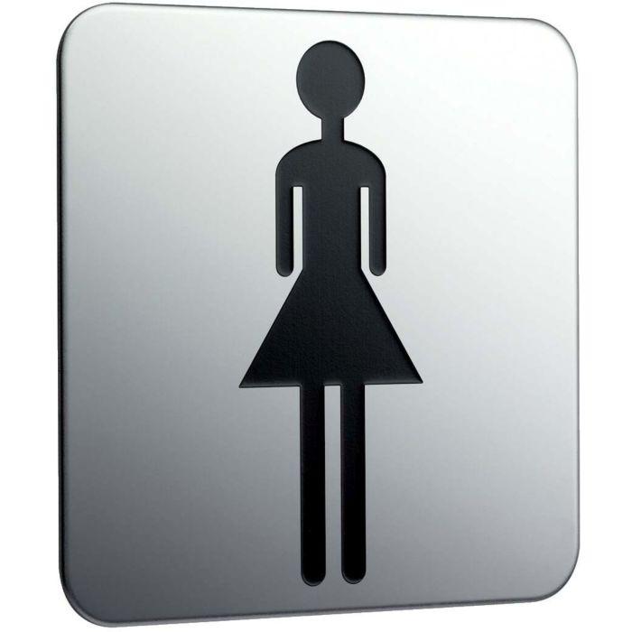 Emco Türschild System 2 357600002 chrom, Aufschrift Damen