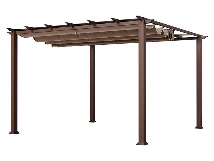 Paragon Outdoor Aluminium Pergola Florida 1111 Holzoptik Dunkelbraun 350x350x235 cm