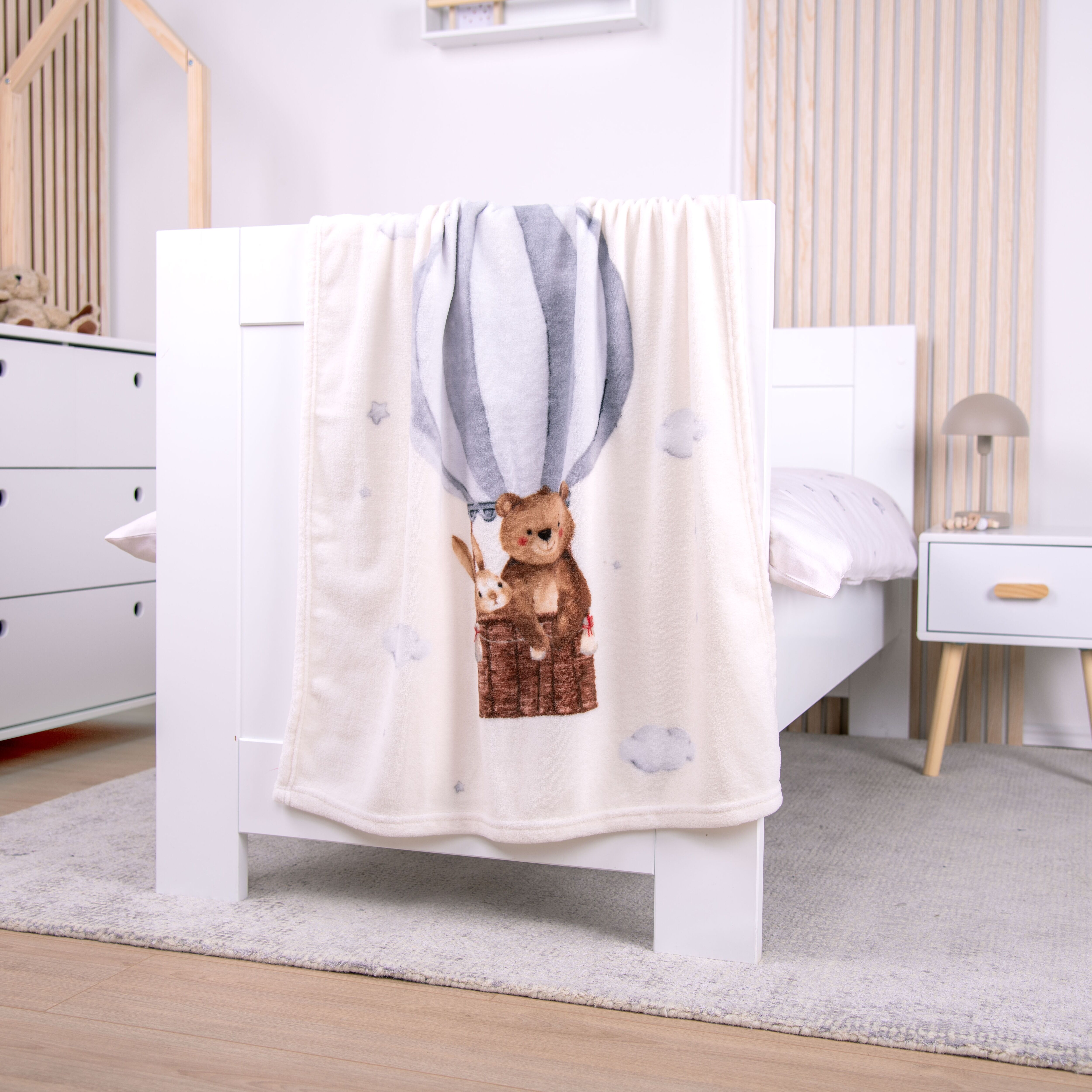 Babydecke BABY BEST "babybest Ballonfahrt", bunt, B:75cm L:100cm, Polyester, Wohndecken, Babydecke, niedliches Motiv bunt B/L: 75cm x 100cm