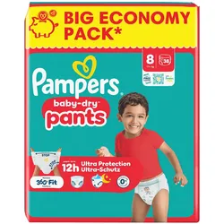 Pampers Baby Dry Pants Gr.8 Extra Large 17+kg Big Windeln Eco Pack 38 Stück (Gr. 8, 38 Stk.)