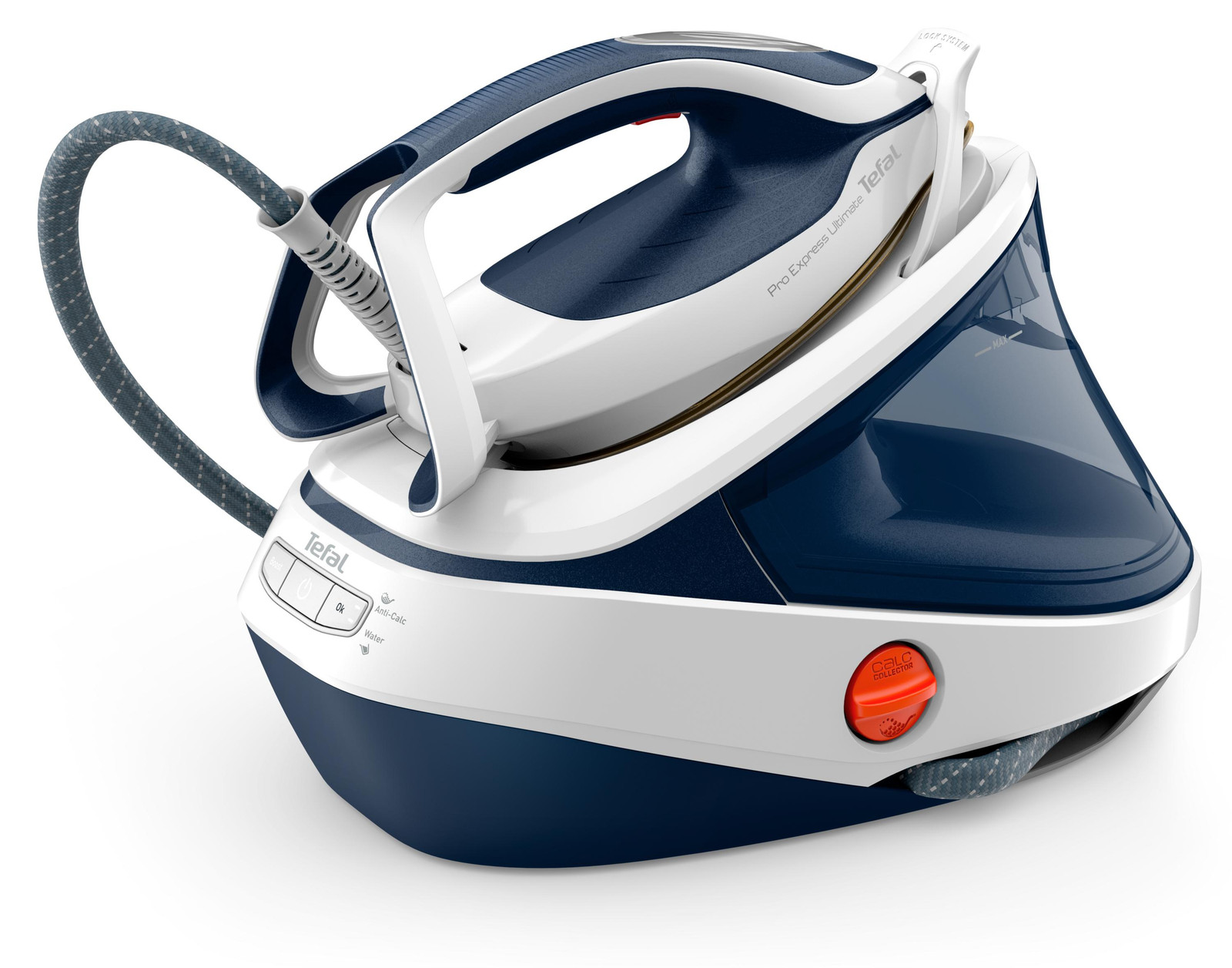Tefal Pro Express Ultimate II GV9712E0 stoomstrijkijzer, 3000 W, wit/blauw