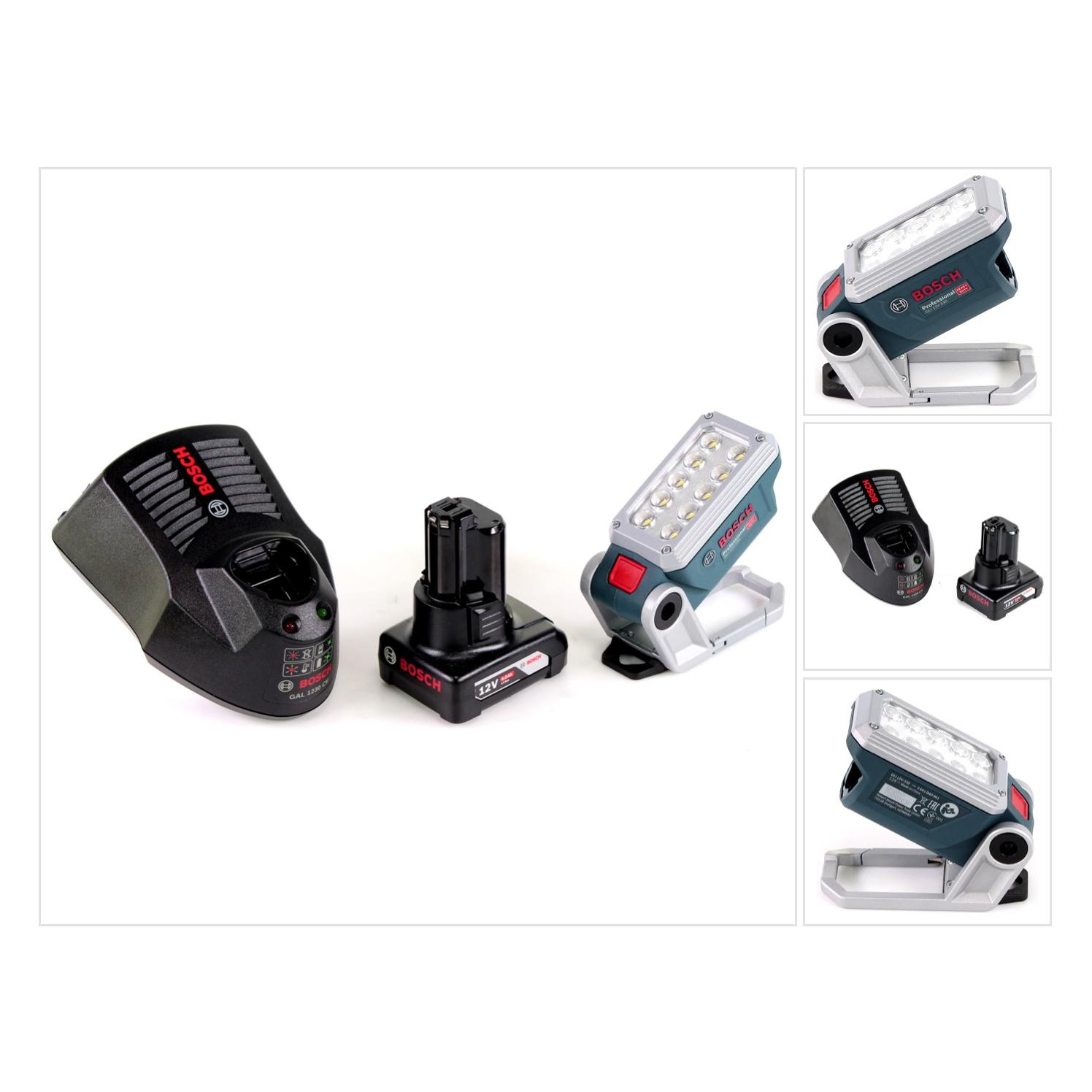 Bosch Professional Akku Lampe GLI 12V-330 DeciLED + 1x 6,0 Ah Akku + Ladegerät (06014A0000)
