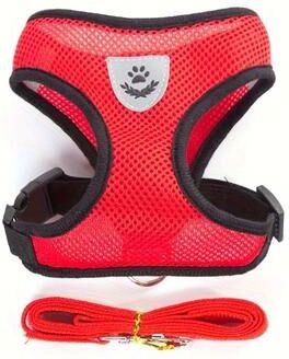 Uplifted Finds Escape Proof Breathable Mesh Cat Harness red m