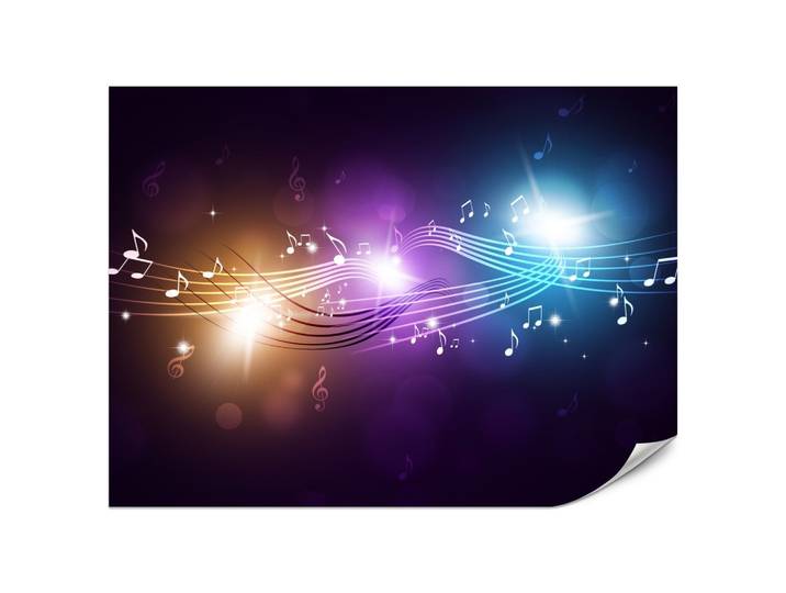 FOTOTAPETE für Jugendzimmer Noten Buntes Hintergrund Musik 200x140