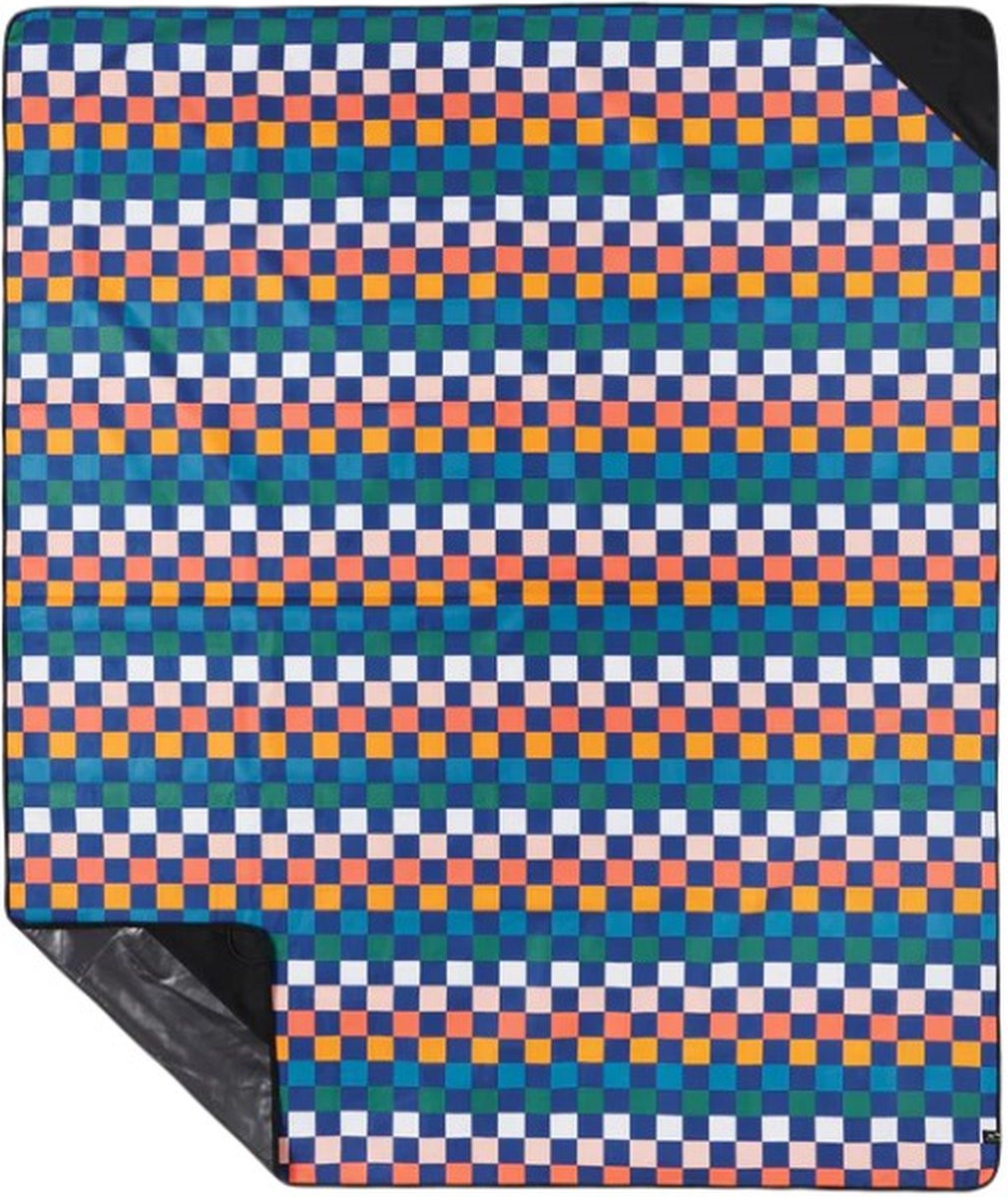 Slowtide Sundown Park Picknickkleed en Stranddeken - Deep Pacific - Unisex - Geruit - Polyester