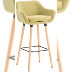 DELUKE® Barhocker mit Lehne Hellgrün VILO - Stoffbezug, 99x55x46cm | Barhocker mit Lehne Tresenhocker Barstuhl Küchenhocker Thekenhocker hoher Stuhl