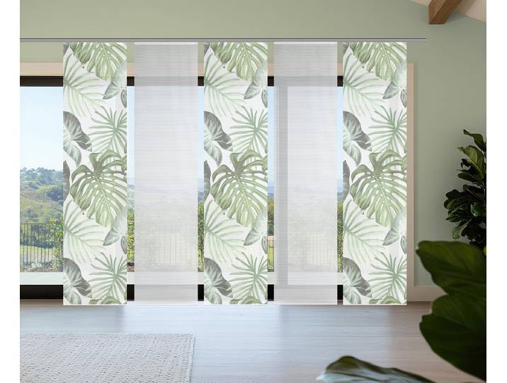 Panneau japonais Sanja 60 x 260 x 1cm Vert/Vert Lot de