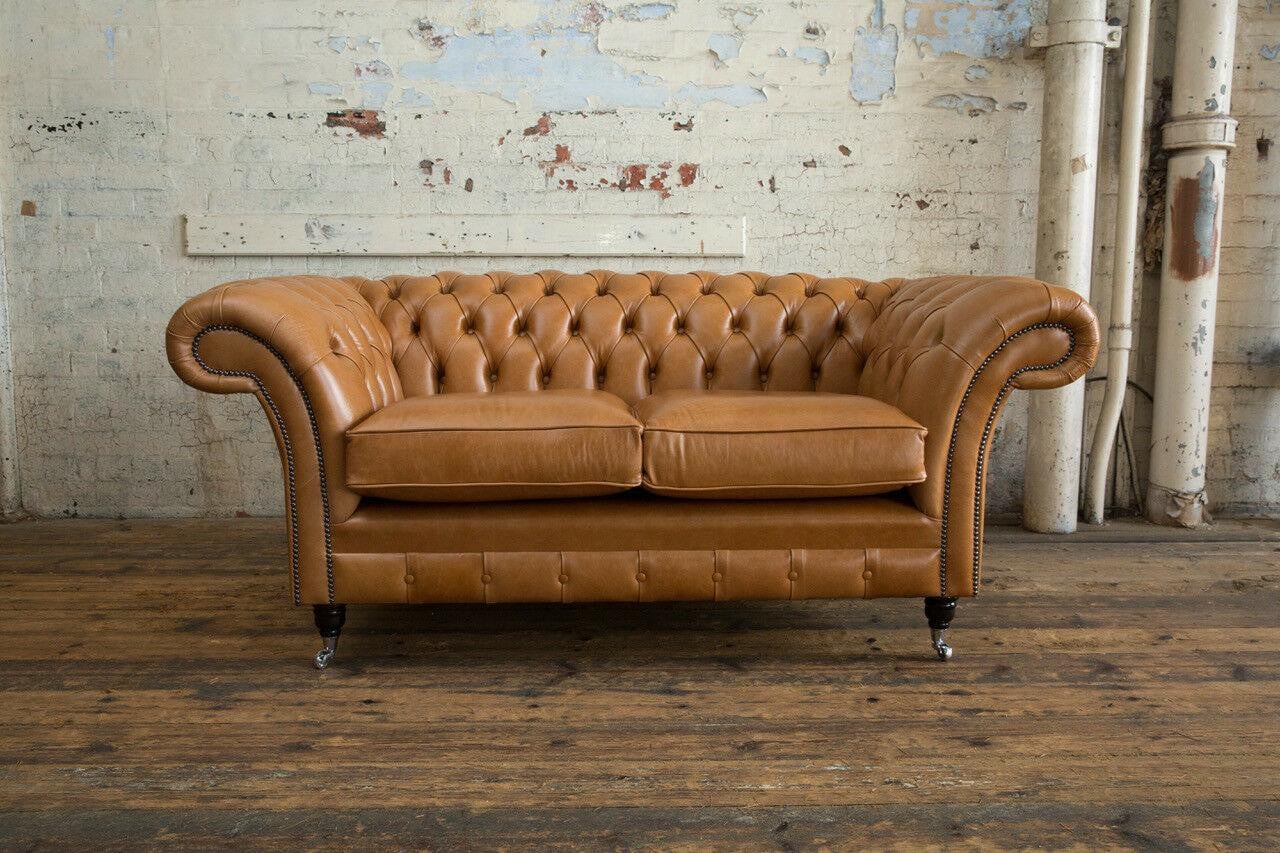 Chesterfield Design Luxus Lederen Bank Bruin