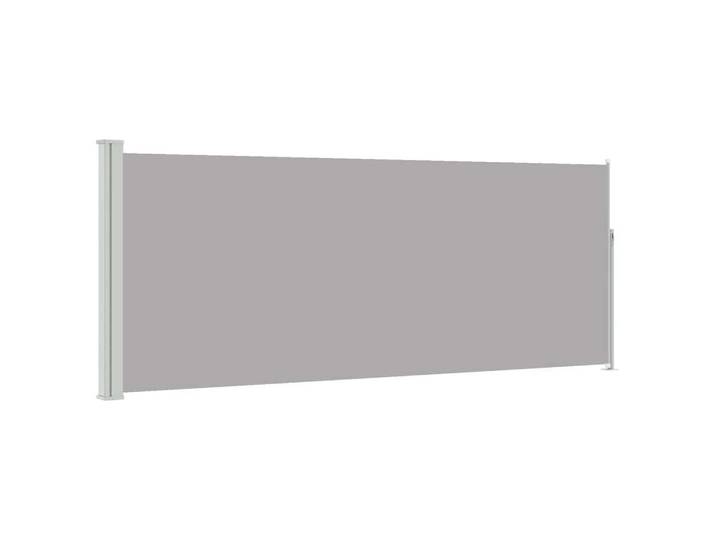 vidaXL Seitenmarkise Ausziehbare 120/300 cm, Stahlrahmen und Polyestergewebe, Grau, Grün, Metall, 300x120x300 cm, Sonnenschutz
