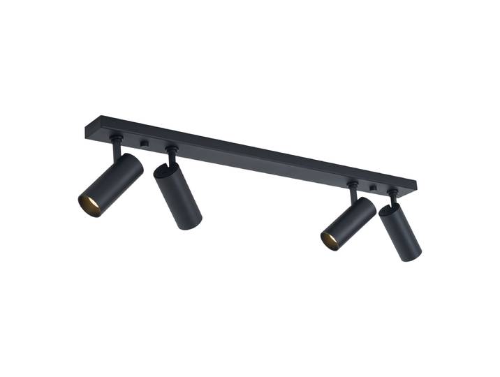 Plafonnier moderne noir avec LED à intensité variable 4 lumières
