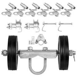 VEVOR Schiebetor-Set, 146-mm-Rolltor-Hardware-Set Typ C, Radträger mit zwei 146 mm Radhalterungen, Hochleistungs-Schiebetorrollen für Connect Tracks-Türrahmen, Schiebetor-Führungsrolle, 272 kg