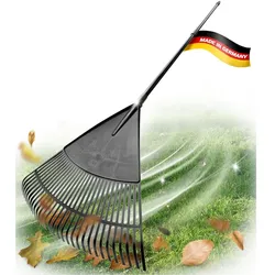 Novatool, Rechen, Laubbesen mit Teleskop-Stiel bis 152cm, Laubfeger mit 30 Kunststoff-Zinken, Rechen Arbeitsb