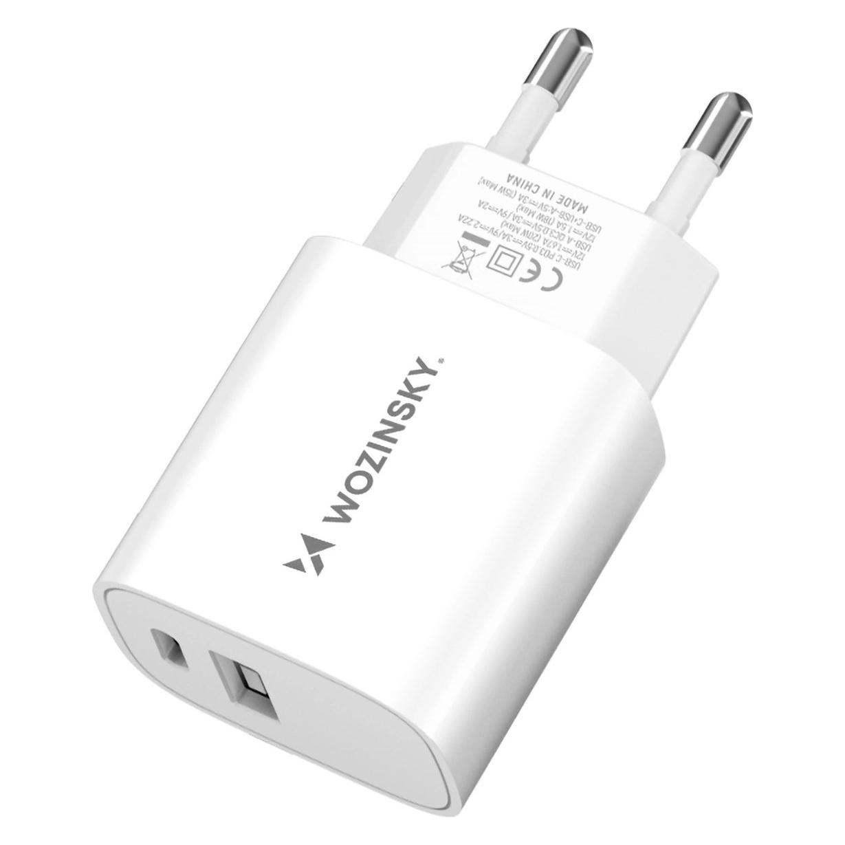 Wozinsky WGWCW USB-A USB-C 20W Wandladegerät - Weiss (20 W, 2 Ports) (1409315874)