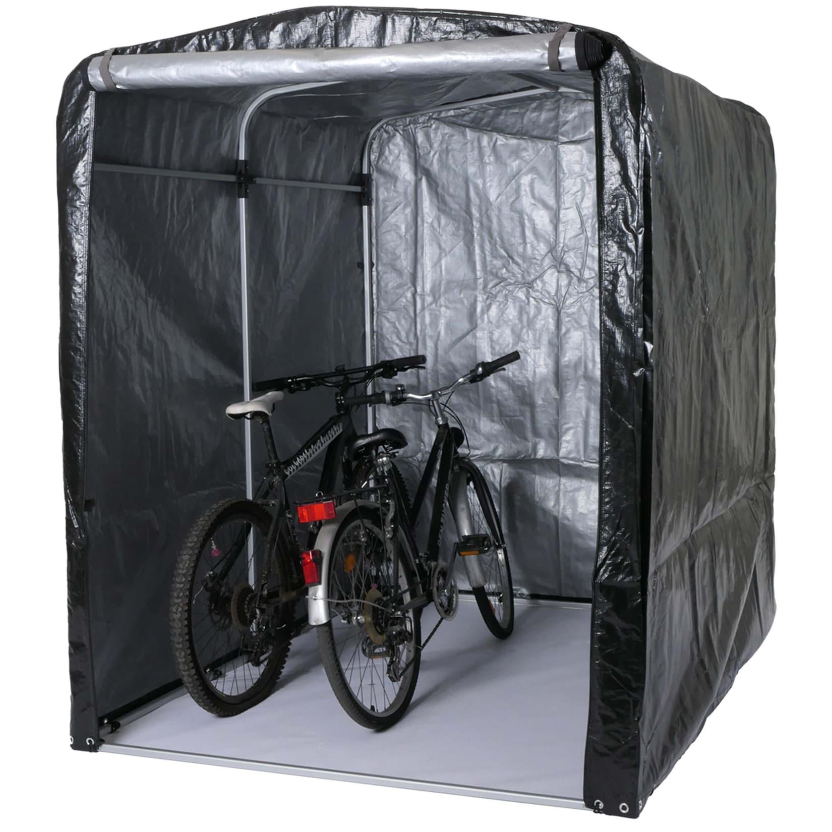 Fahrradgarage MCW-N61, Foliengarage Aufbewahrungsgarage Garagenzelt, Alu UV-Schutz wasserfest, 201x157x201cm ~ anthrazit