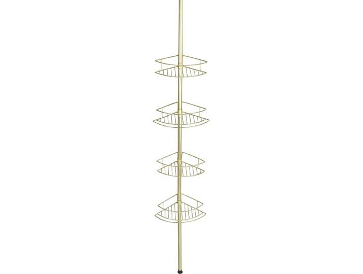 WENKO Telescopisch Doucherek Dolcedo 4-laags RVS mat goud - Uitschuifbaar van 65 tot 275cm - Douchemand - Bevestigen zonder boren