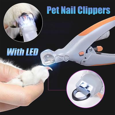 Happy Pet Pantry LED Pet Nail Clippers With Safety Guard And Built In Nail File For Cats And Dogs LED Pet Nail Clippers With Safety Guard And Built In Nail File For Cats And Dogs