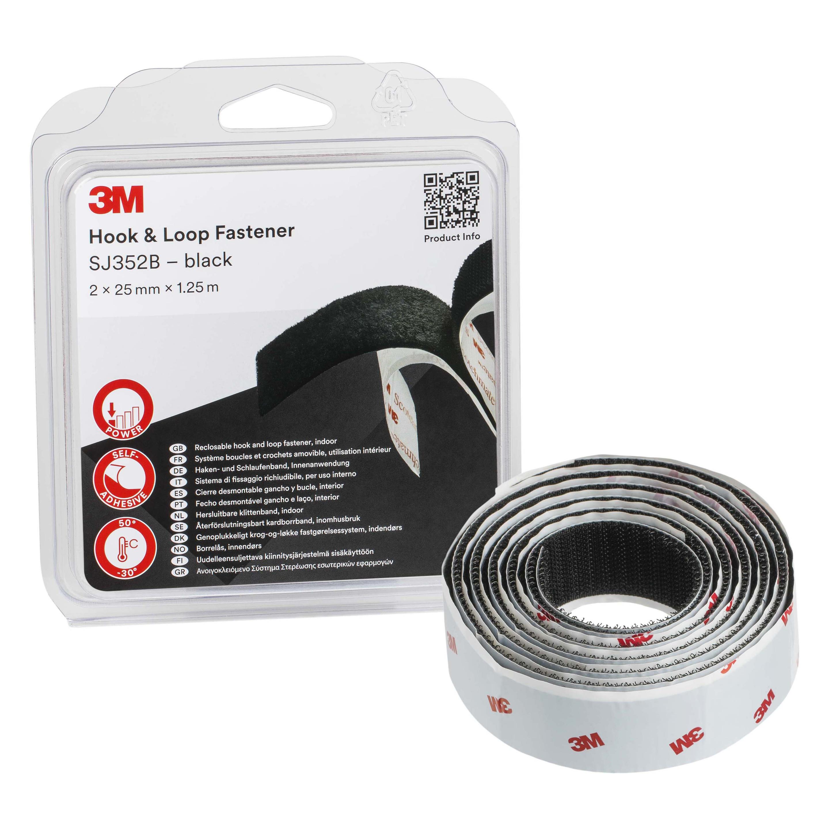 3M Haken- und Schlaufenband SJ352 (25 mm) (SJ352B) Mindestbestellmenge: 4 Stück