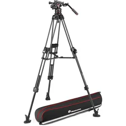 Manfrotto Videokopf Nitrotech 608 mit Stativ 645 Fast Twin Carbon