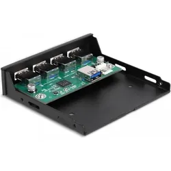Delock Interner 3.5? USB 3.2 Gen 1 Hub 4 Port (USB-A, 4 Ports), Dockingstation + USB Hub, Schwarz