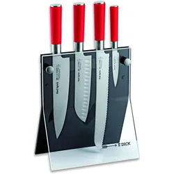 F. Dick 8177200 5-tlg. Messerblockset RedSpirit, Messerblock, Schwarz, Rot, Silber, Transparent