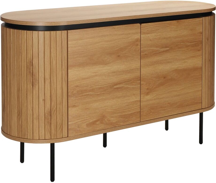 Oviala Buffet 2 portes moderne rectangulaire l120 cm bois clair Beige 120x76x40cm