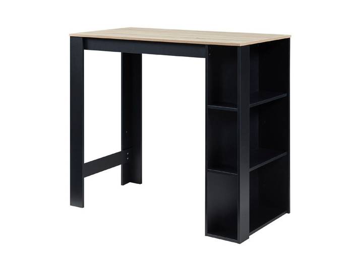 en.casa Bartisch, »Danderyd« 120x60x106 cm mit 3 Ablagefächern Schwarz/Eicheoptik