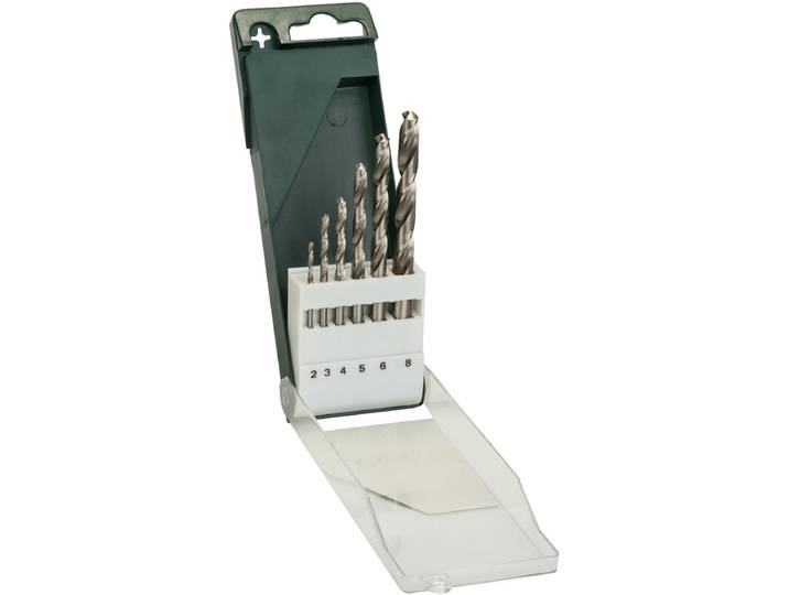 Bosch - 6-delige metaalboorset HSS-G\, DIN 338 2\,0; 3\,0; 4\,0; 5\,0; 6\,0; 8\,0 mm