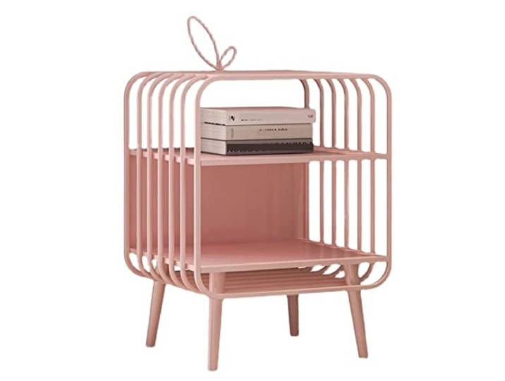 AZHKJKZH Nachttisch Moderner Nachttisch Mit 2 Schubladen Eisen Schlafzimmer Wohnzimmer Wohnzimmer Schlafzimmer(Pink)