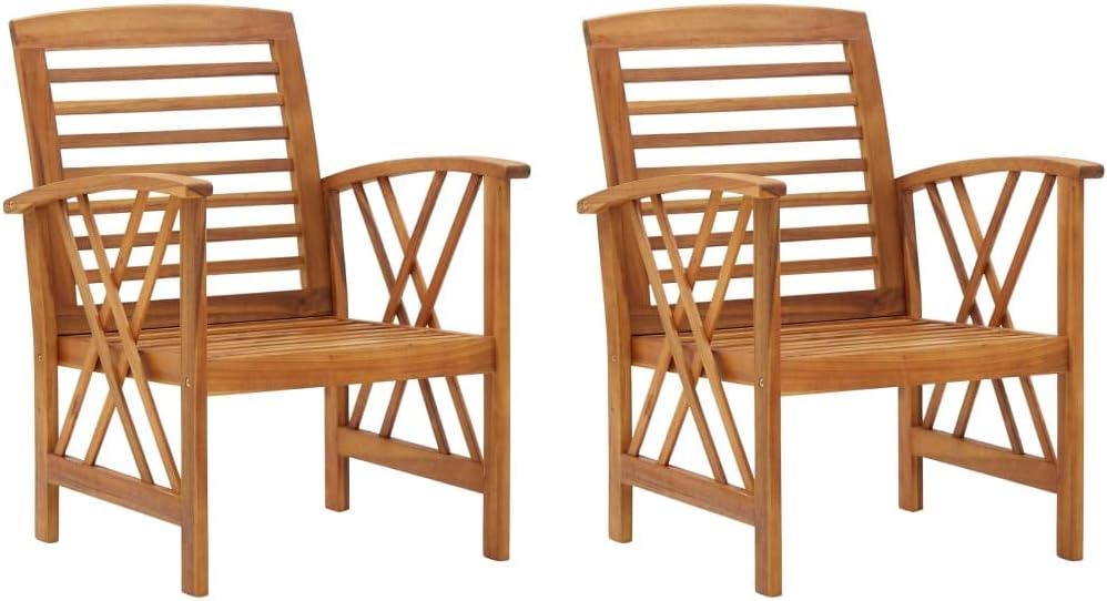 Gartenstühle 2 STK. Massivholz Akazie,Möbel,GartenMöbel,GartensitzMöbel,Gartenstühle,310266