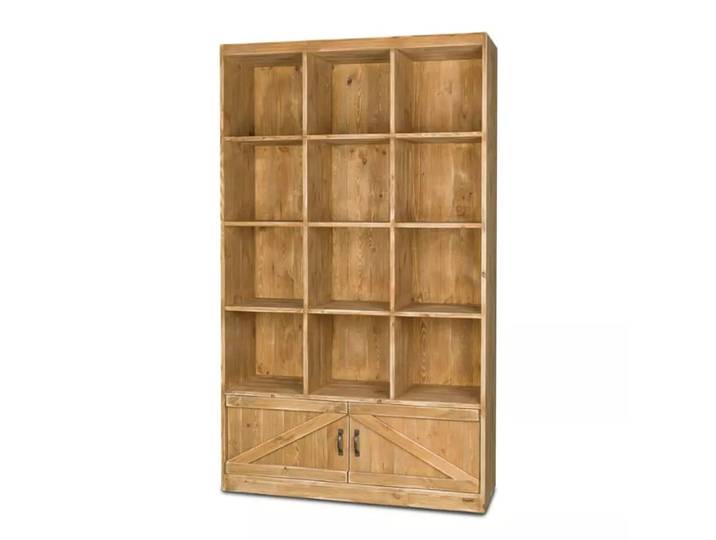 Étagère 12 casiers l119 cm et rangement bois massif