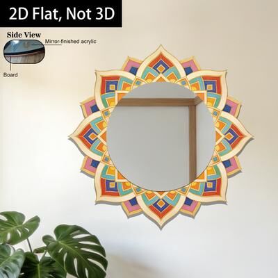 Fusion Finds Mandala Wall Mirror Acrylic Decorative Wall Art For Yoga Room, Bedroom & Home Decor Mandala Wall Mirror Acrylic Decorative Wall Art For Yoga Room, Bedroom & Home Decor